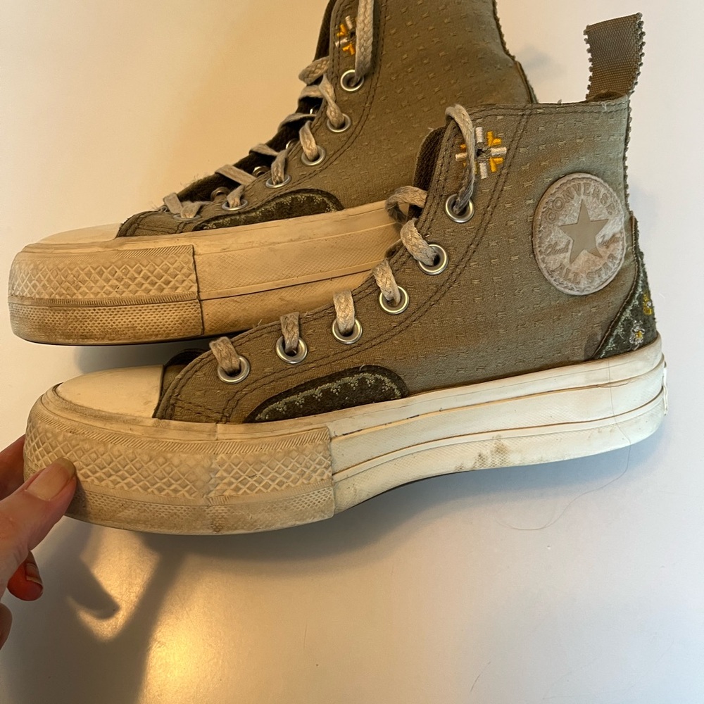 Converse High-Top Sneakers in Olive Green